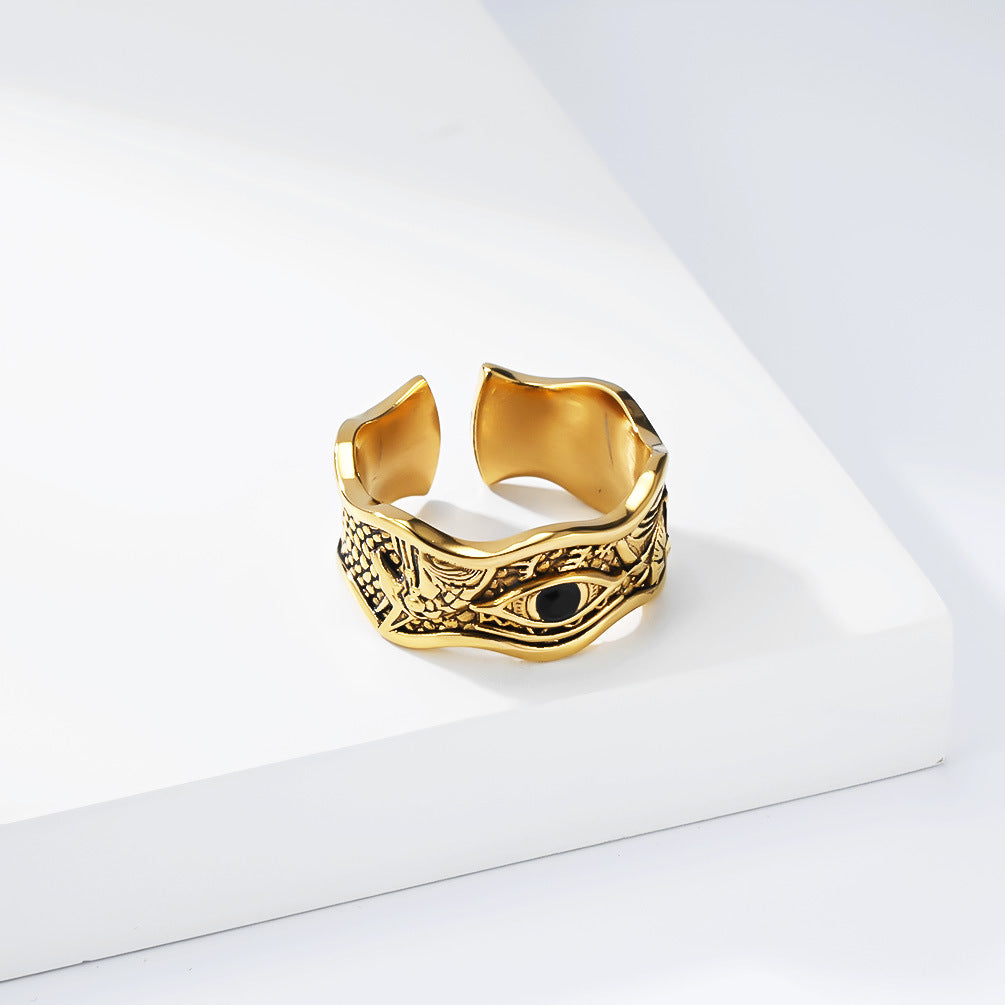 Planderful Collection Horus Eye Ring Anubis Divine Vintage Style Unisex Protection Jewelry For Collectors