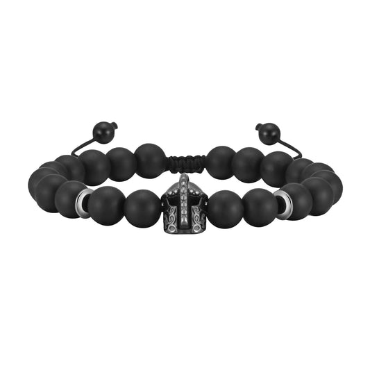 Braided Adjustable Black Stainless Steel Bracelet