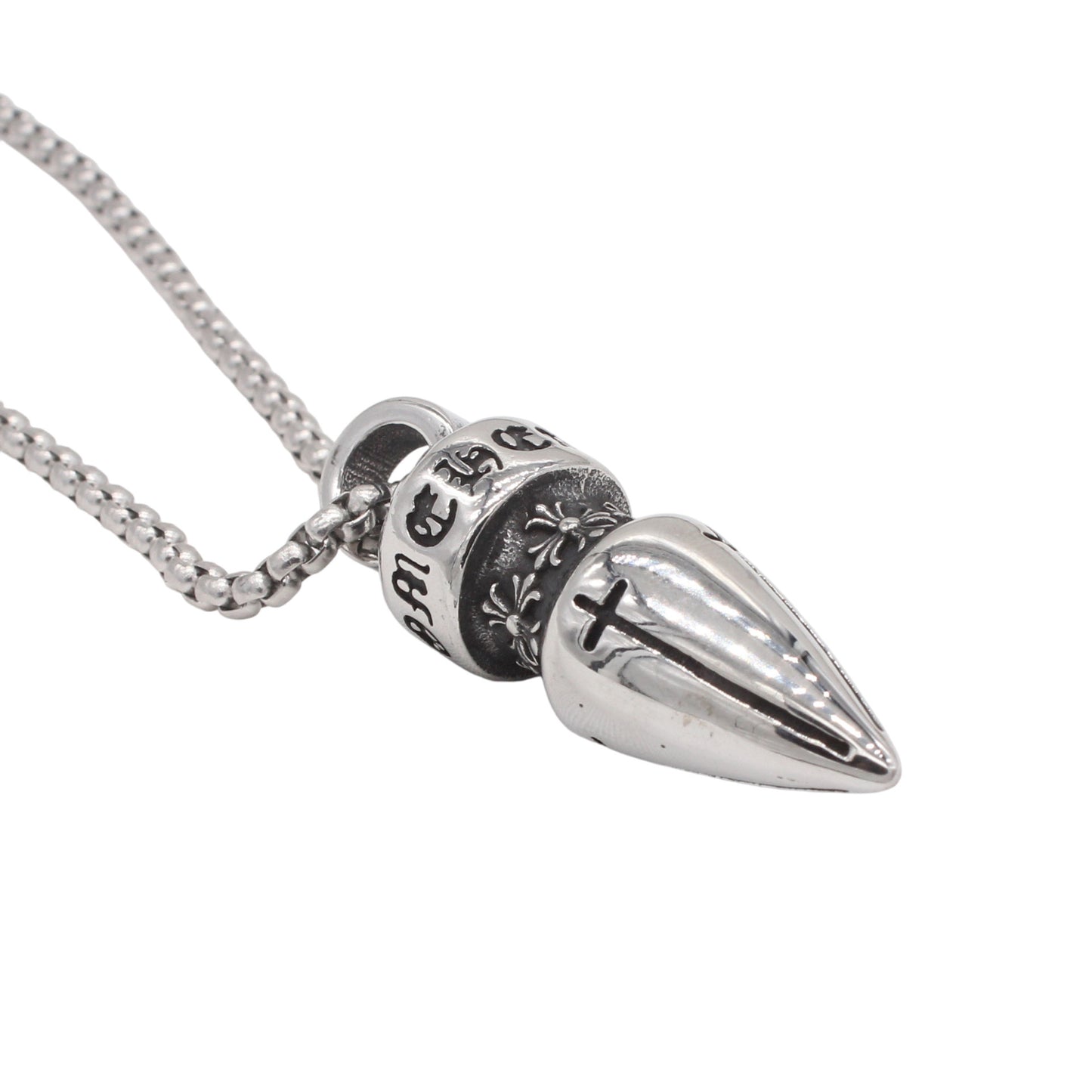 Titanium Steel Pendant Cross Bullet For Men And Women Retro Style Necklace Planderful