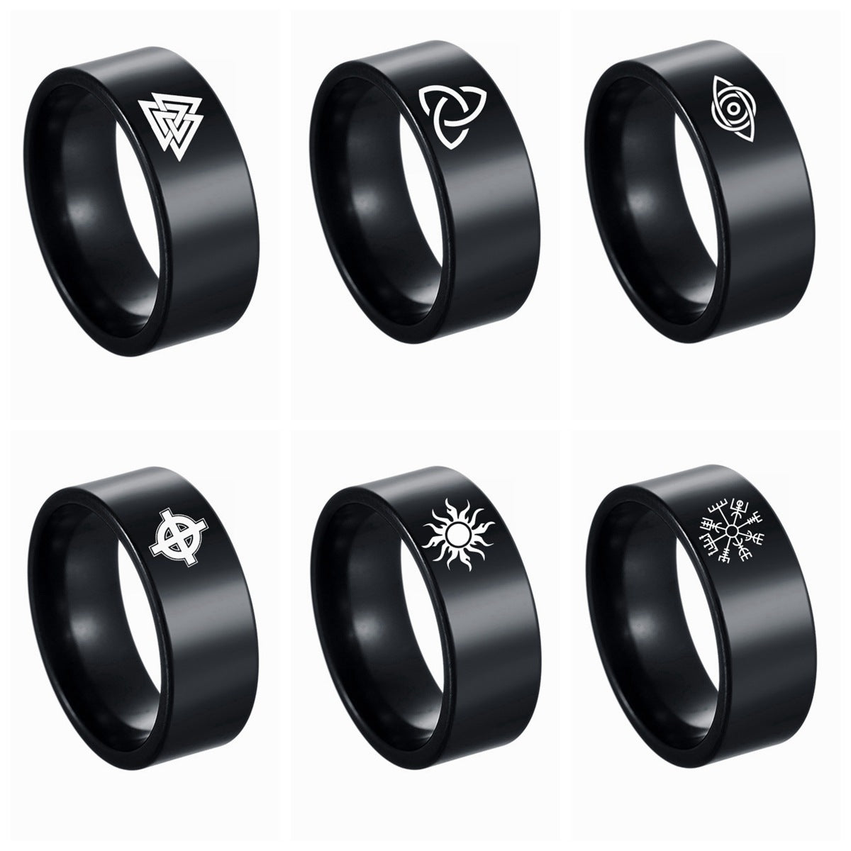 Planderful Collection Everyday Genie Stainless Steel Ring Celtic Knot Viking Rune Ring For Men Unisex Protection