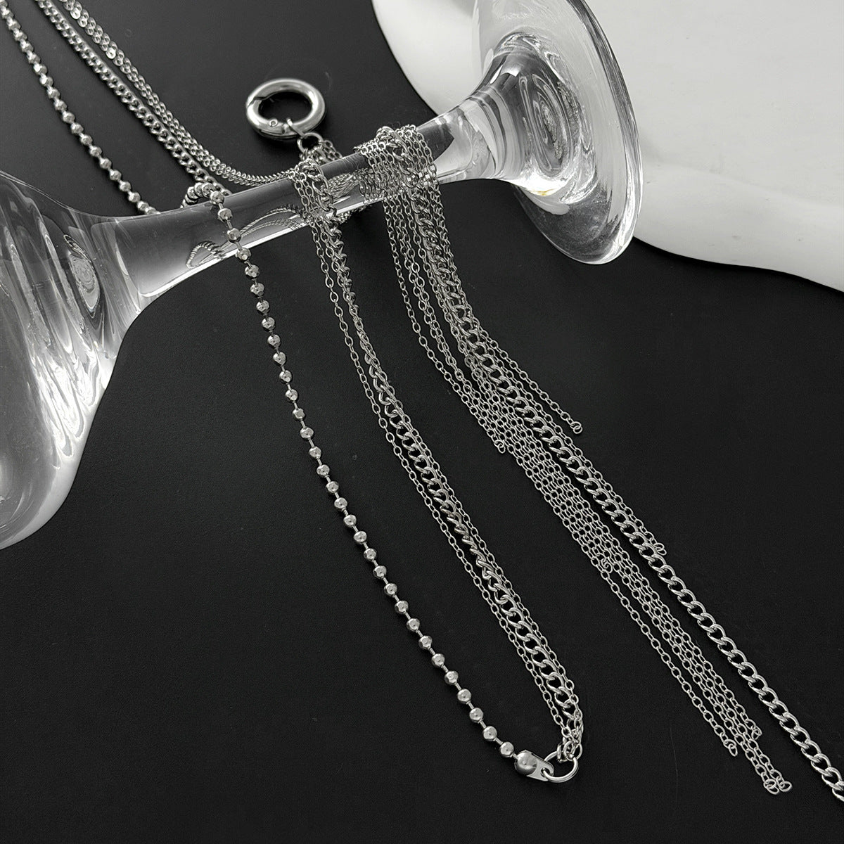 Long Tie Chain Tassel Necklace