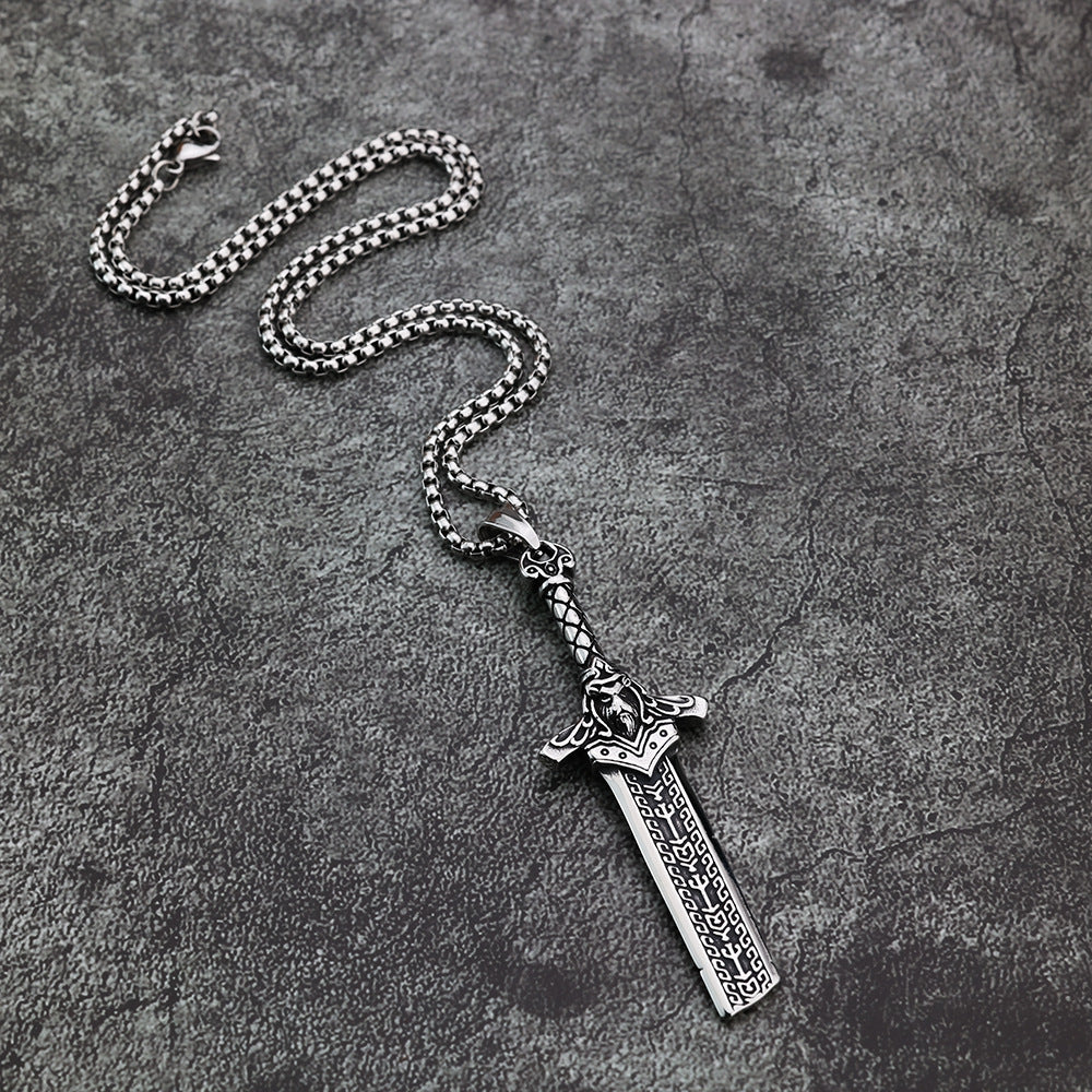 Viking Personality Odin Double Sided Sword Pendant Jewelry