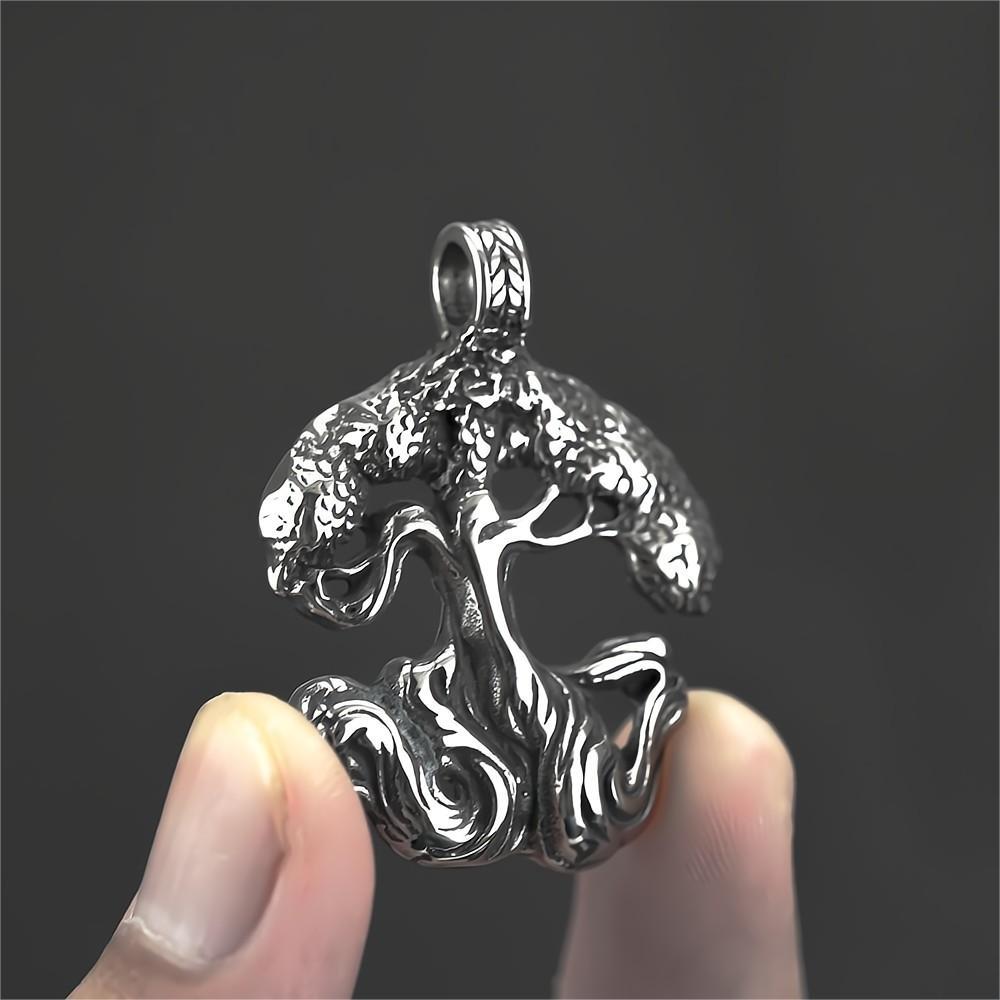 European And American Jewelry Wholesale Titanium Steel Men's Pendant Necklace Retro Tree Of Life Pendant For Men
