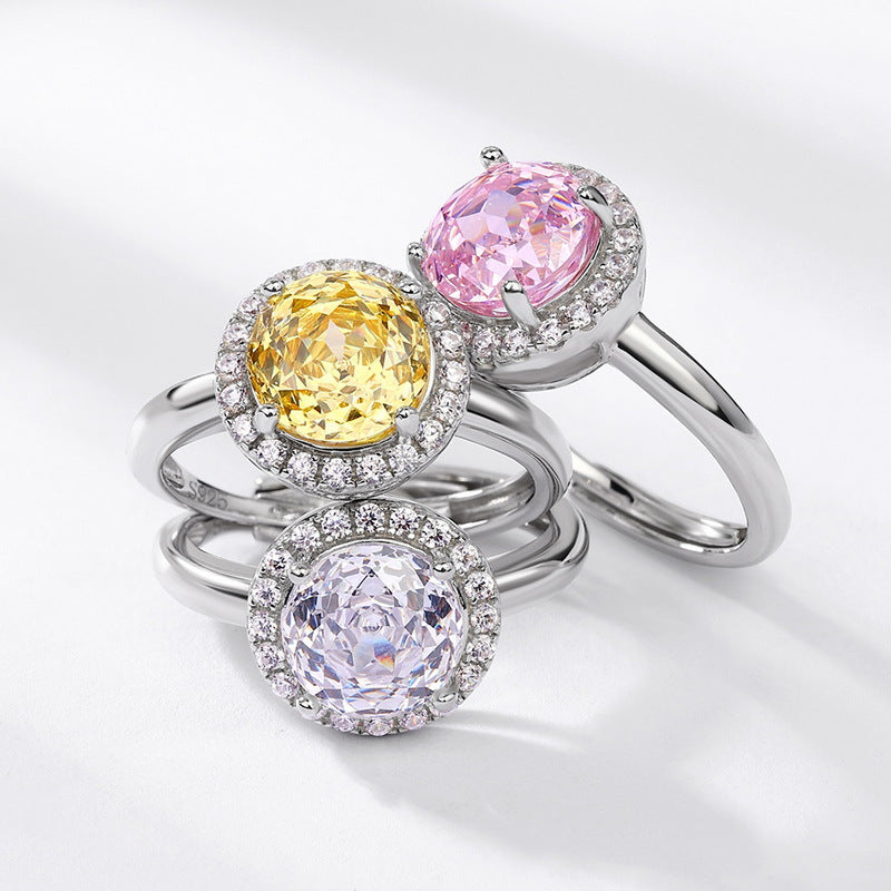 S925 Sterling Silver Zircon Rose Ring