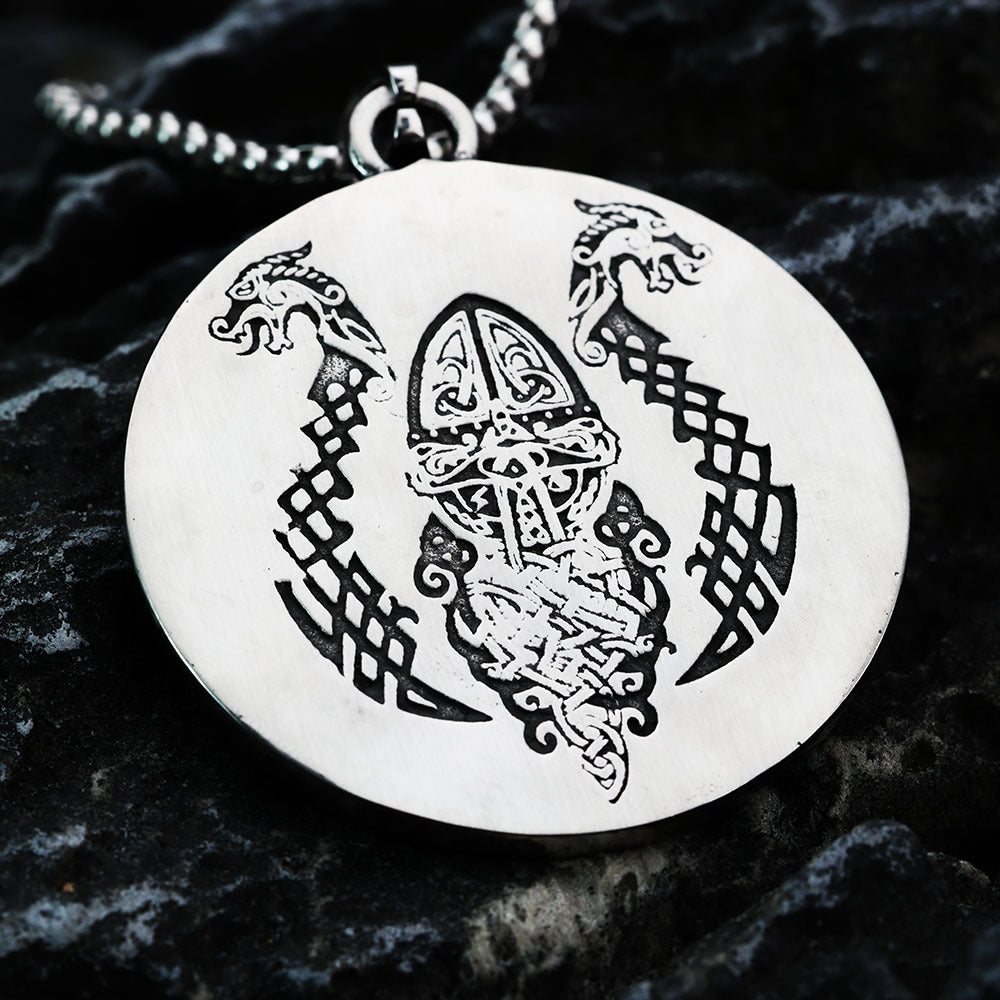 Nordic Men's Jewelry Viking Stainless Steel Odin Pendant