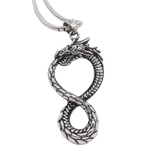 Planderful Jewelry Chinese Dragon Pendant For Men Titanium Steel Necklace Elegant Everyday Accessory