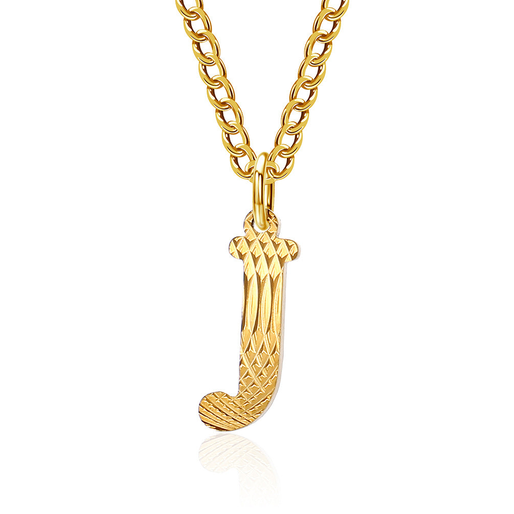 Planderful Everyday Genie Gold Plated Letter Surname Pendant For Couples Unisex Premium Magazine Style Jewelry