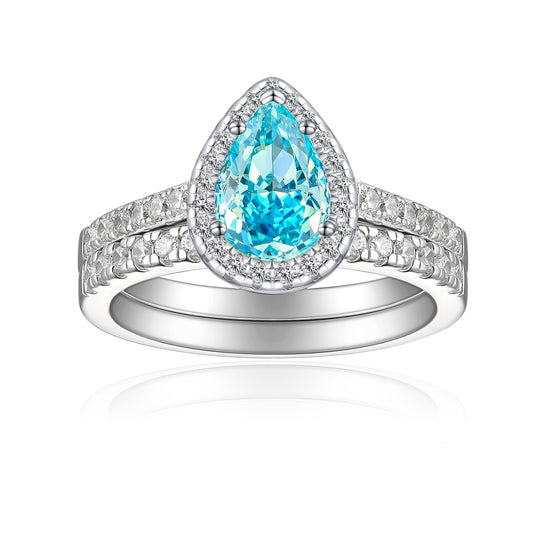 Sterling Silver 1.5ct Ice Flower Cut Colored Treasure Ring