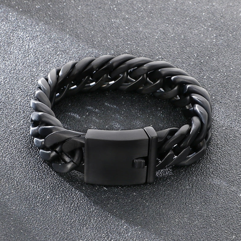 Planderful Premium Cuban Link Bracelet Men 18mm Titanium