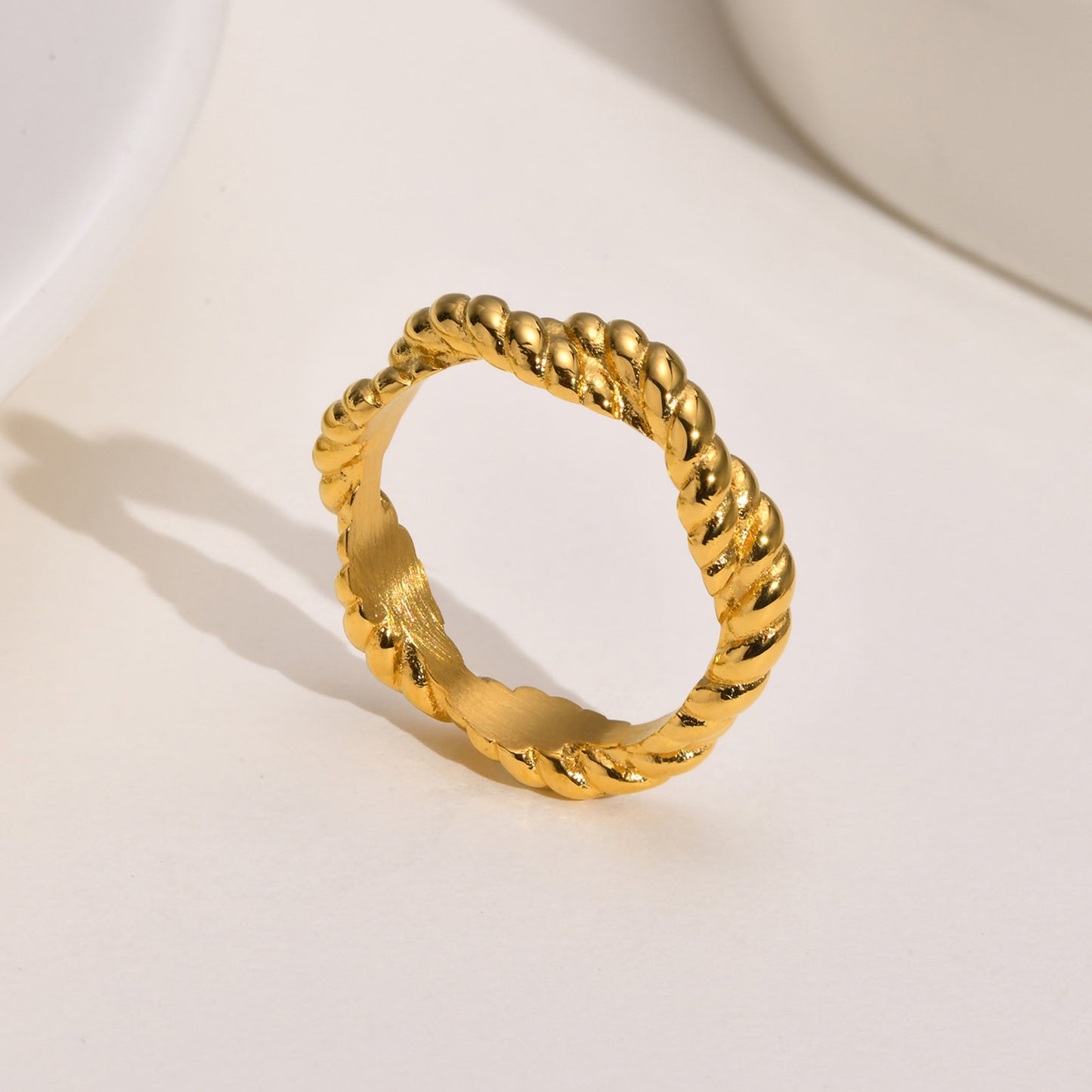 Stainless Steel Twist Ring Gold Women's Jewelry Wholesale