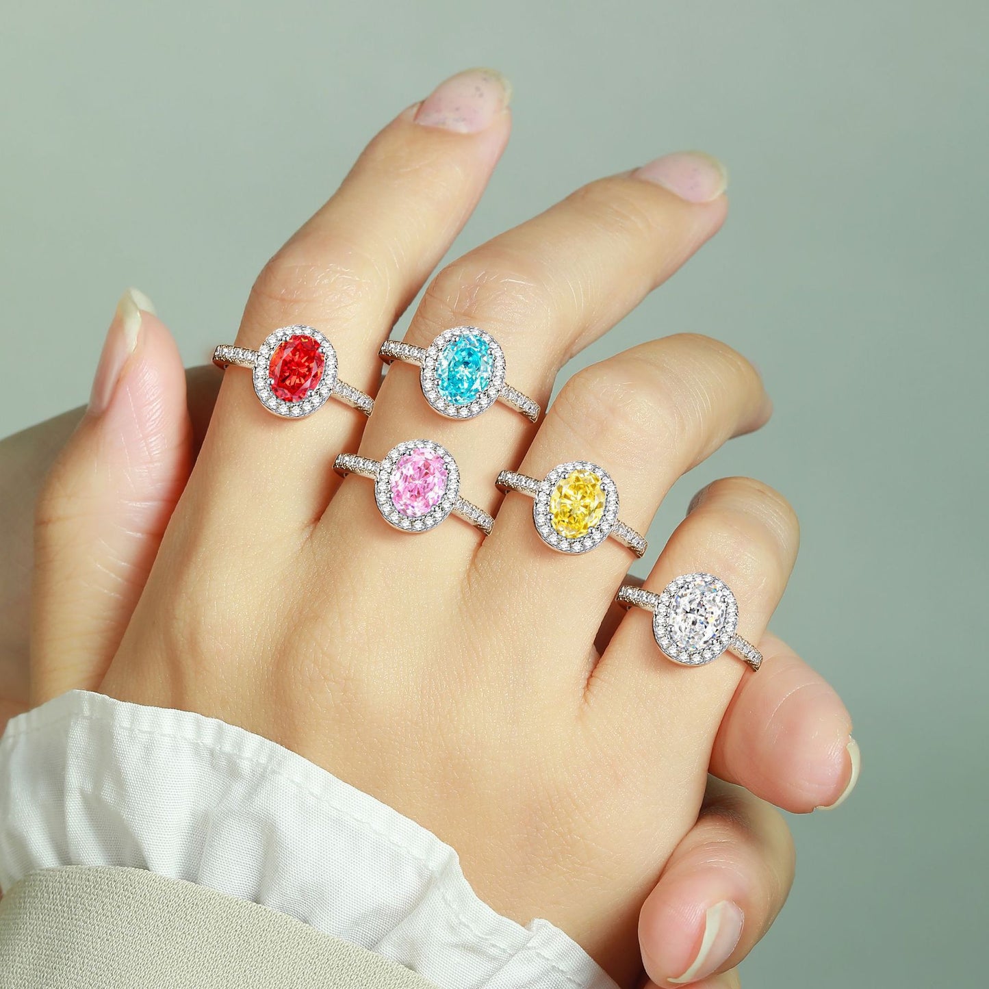 S925 Sterling Silver 1.5ct Ice Flower Ring Luxury Zircon