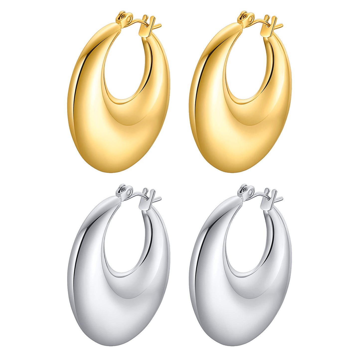 Fashion Trend Jewelry Hollow Earrings Titanium Steel 18K Gold