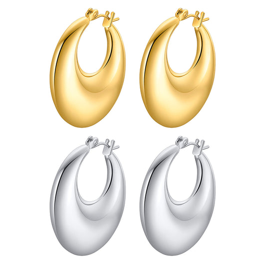 Fashion Trend Jewelry Hollow Earrings Titanium Steel 18K Gold