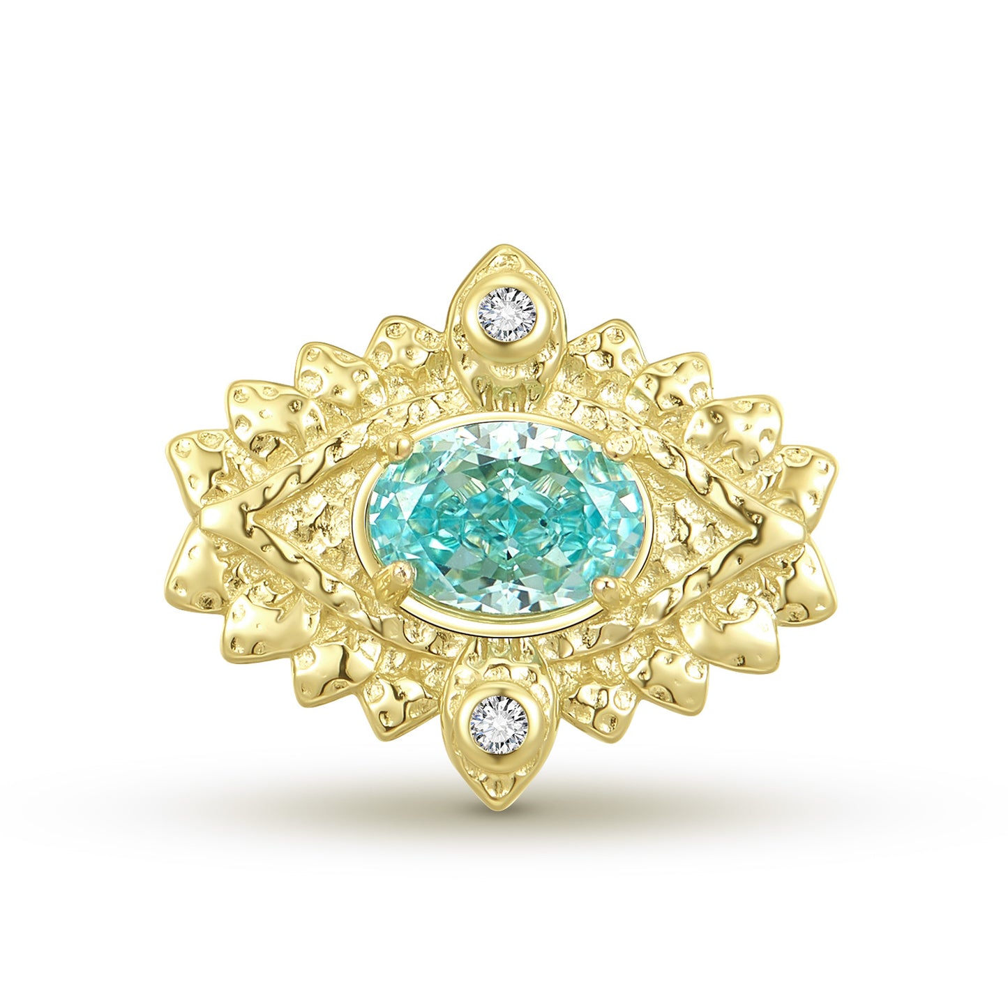 Planderful Creative Eye of Horus Necklace S925 Sterling Silver Plated 14k Gold Inlaid Ice Flower Cut High Carbon Zircon Sweater Chain