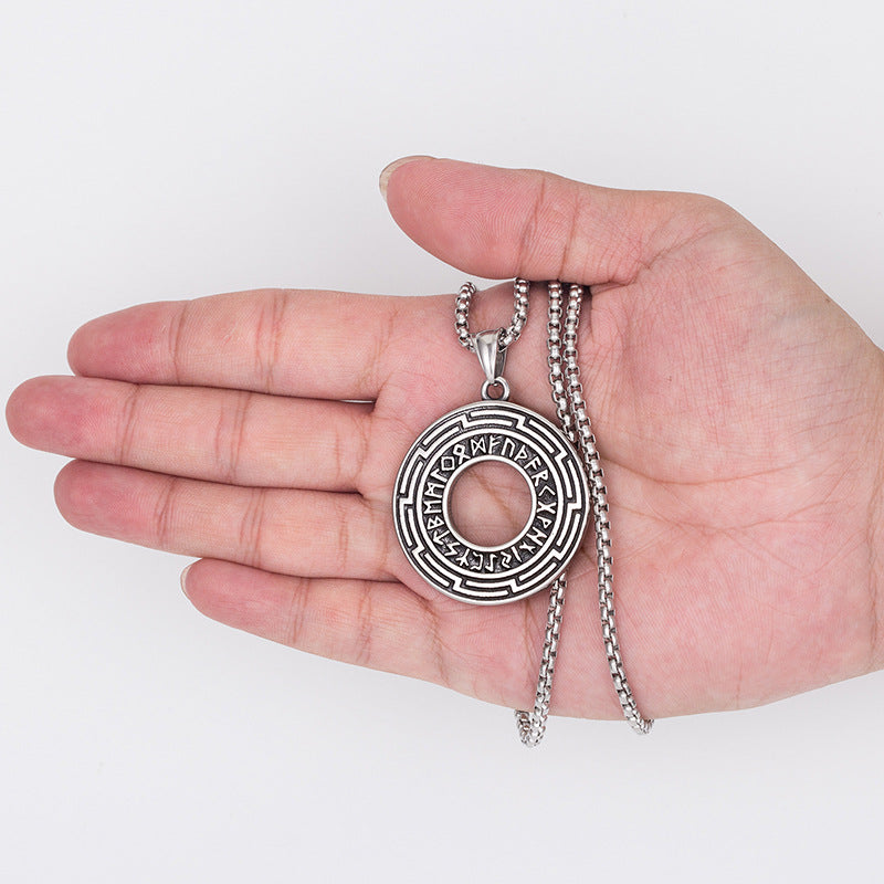 Steel Necklace - Statement Nordic Viking Pendant
