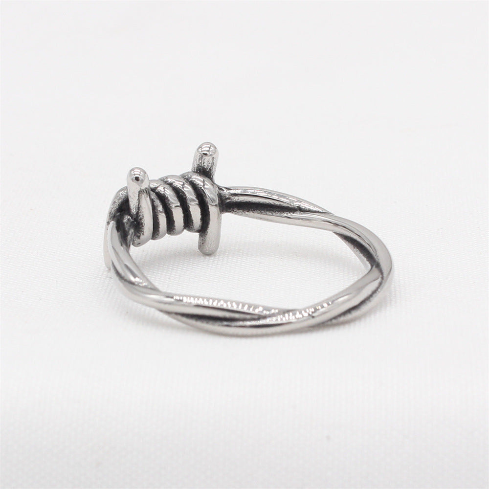 Planderful Titanium Steel Ring Unisex Retro Screw Design For Men And Women Durable Jewelry