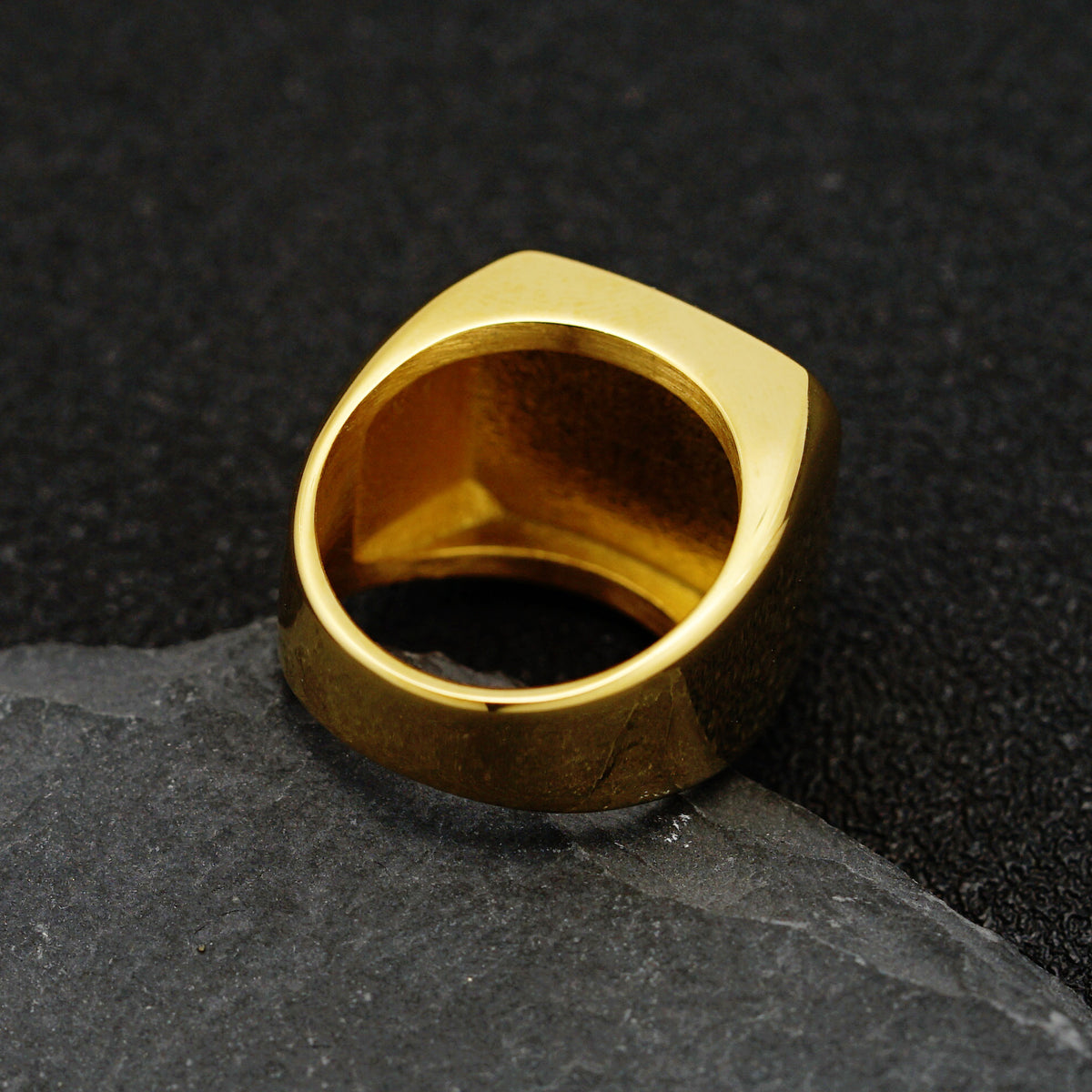 Planderful Stainless Steel Zircon Ring Unisex Square Bold Statement For Hip Hop Fashion Size 7 to 13