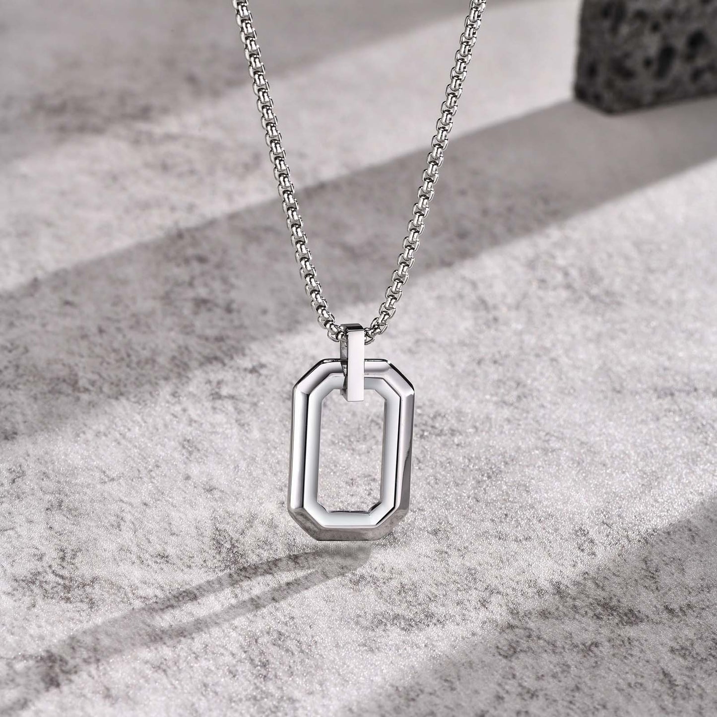 Stainless Steel Geometric Men's Pendant Hip Hop Necklace