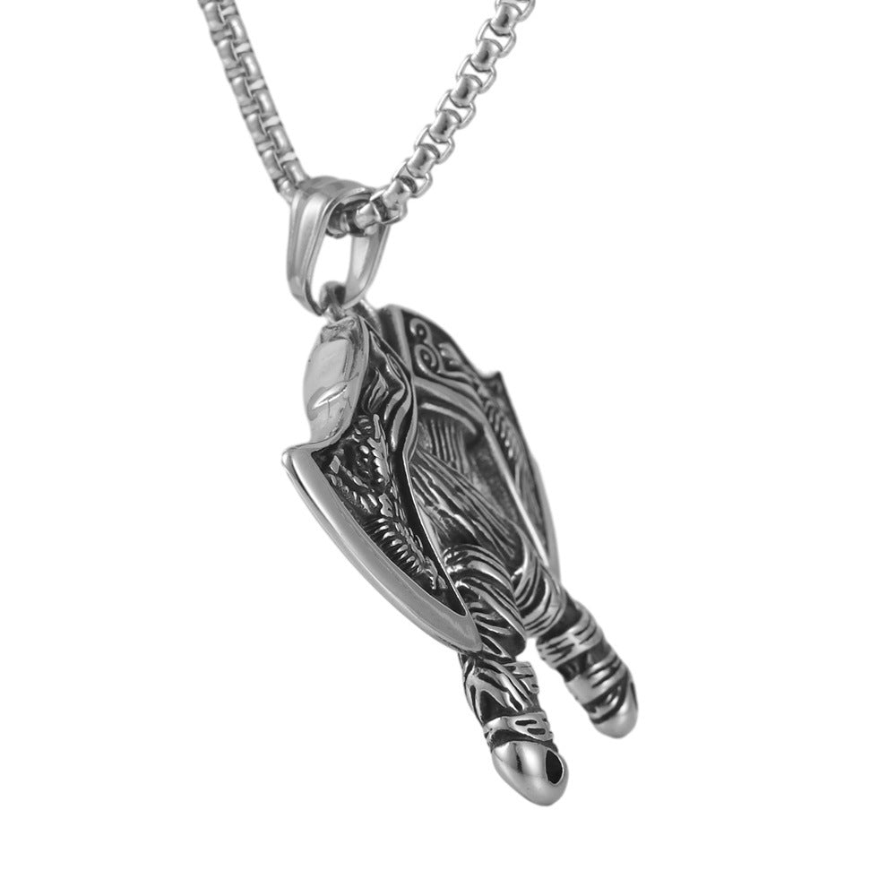 European And American Stainless Steel Axe Pendant Necklace