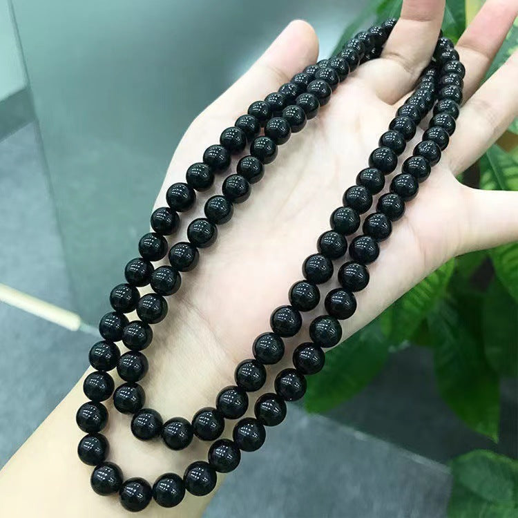 Natural A Grade Jade Necklace Blackish Green 108 Buddha Beads Jade