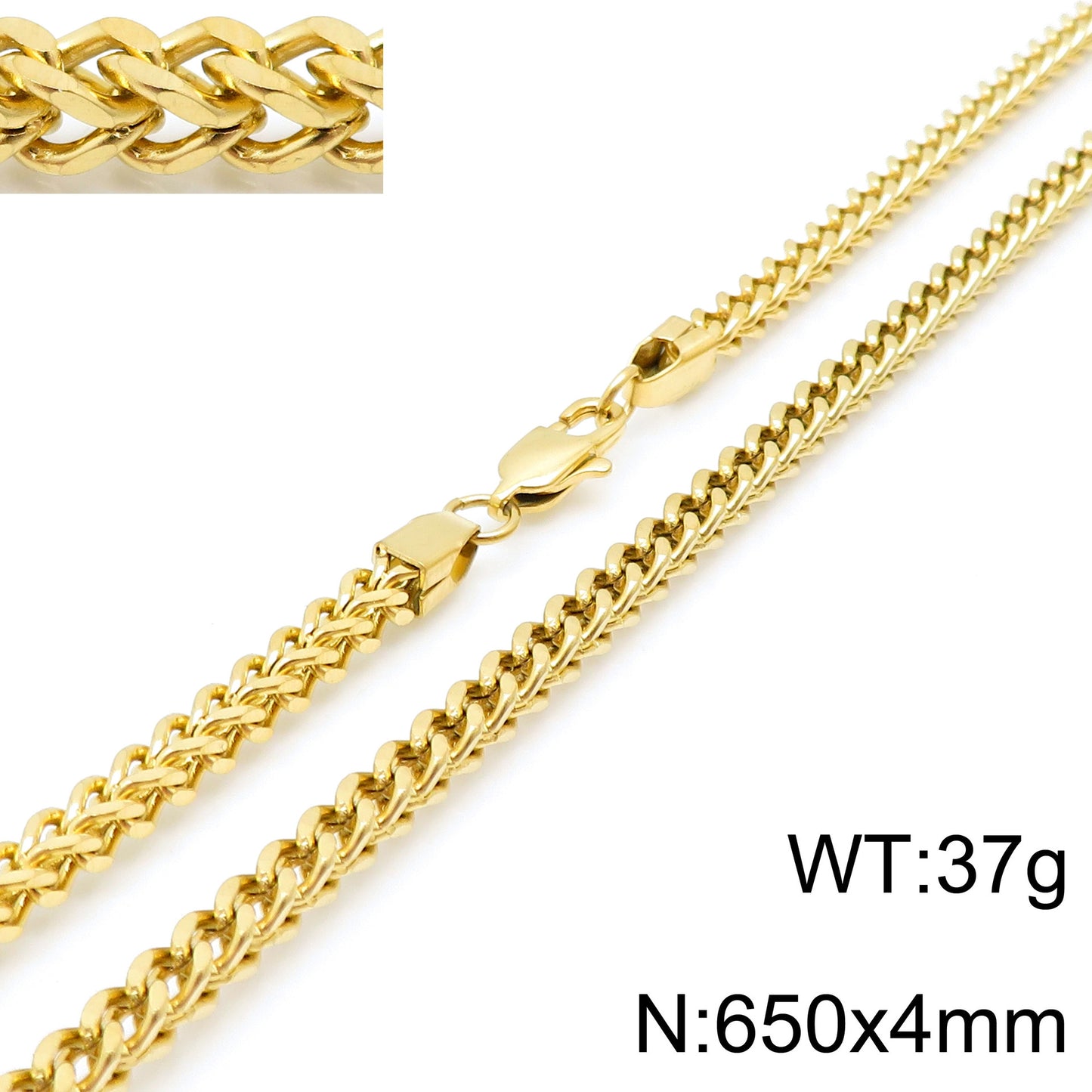Planderful Keel Chain Necklace Unisex Gold Plated Bold