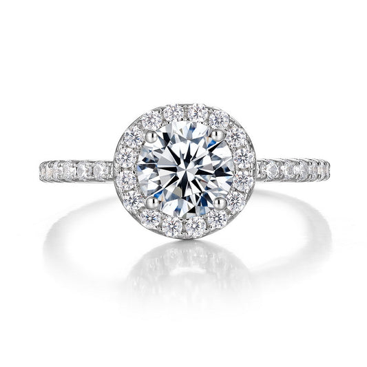 Planderful Classic Moissanite Sterling Silver Ring – 6.5 × 6.5 mm, 1 ct – Style 11