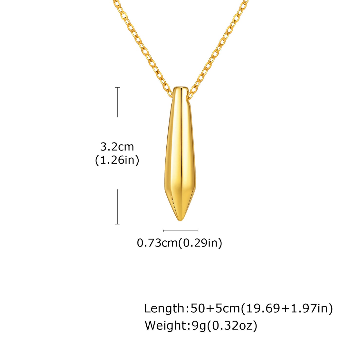 Planderful Mens Stainless Steel Droplet Necklace Trend