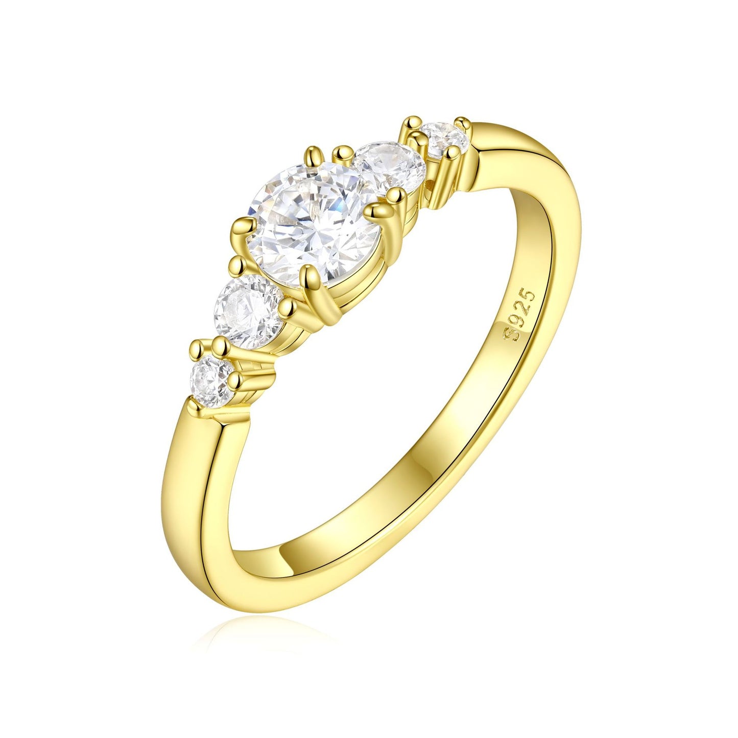 Cross-Border Explosion 925 Zircon Women's High-End Ring