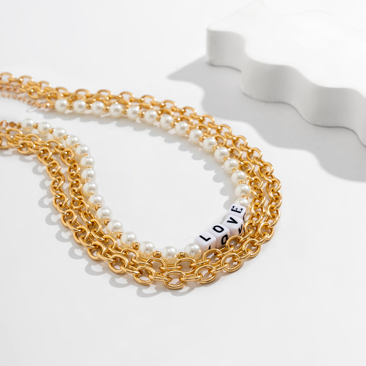 Planderful Collection Vienna Verve Layered Cross Necklace for Women Personalized Beaded Letter Pendant Bold Statement