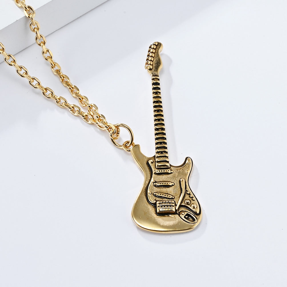 Cross-Border Niche Personalized Guitar Necklace for Men