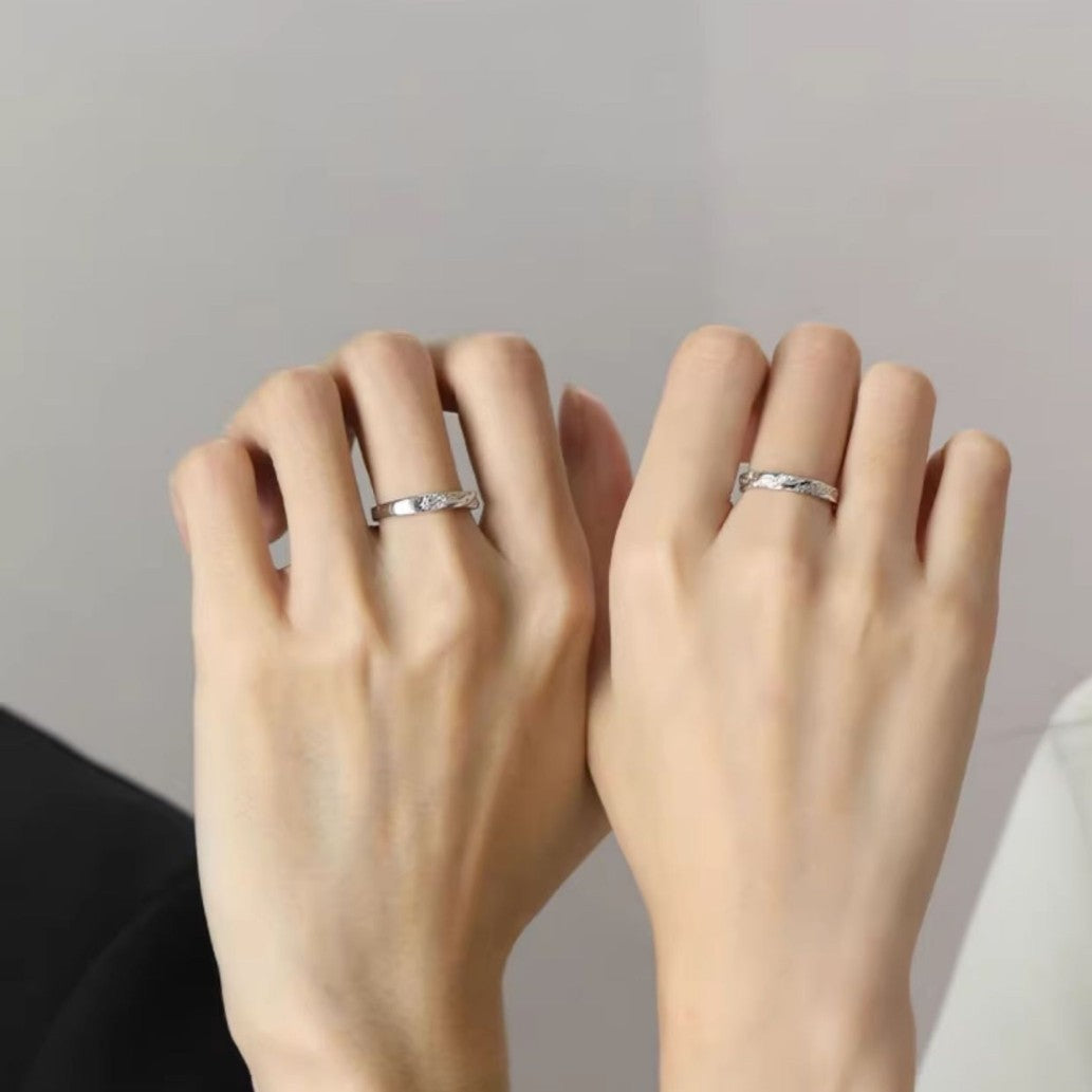 Planderful Sterling Silver Couple Ring Adjustable