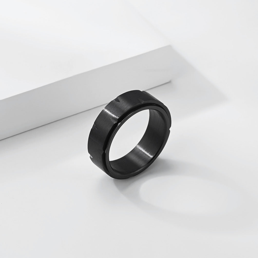 Planderful Rotatable Titanium Steel Ring For Street Style Enthusiasts Everyday Genie Collection Sizes 7 To 12