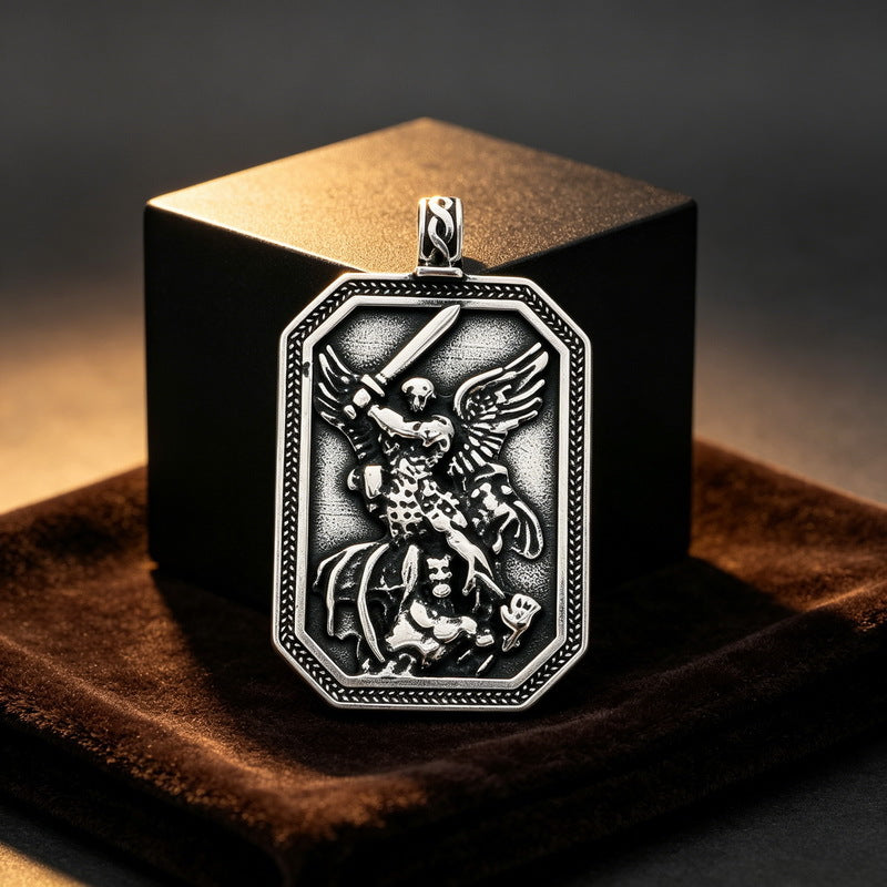 Ancient Egyptian Mythological Guardian Angel Necklace – Double Eagle Wings – Eye Of
