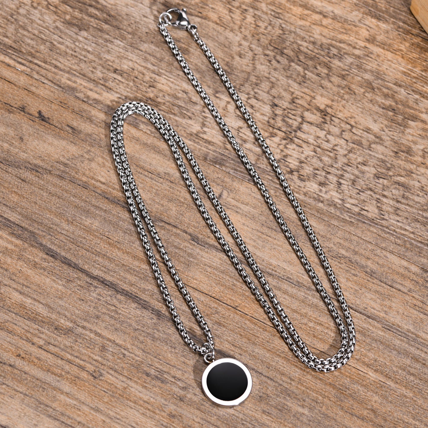 Planderful Abalone Shell Necklace Mens Stainless Steel