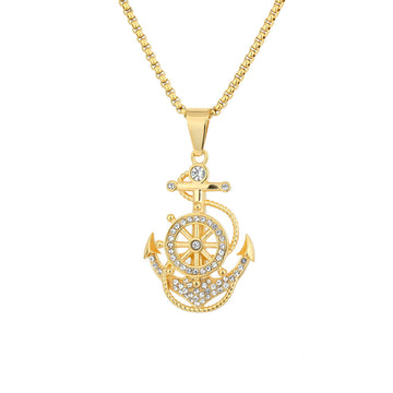 Steel Pendant - Elegant Navy Anchor