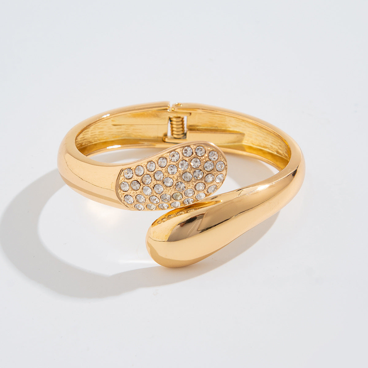 Planderful Vienna Verve Geometric Open Cuff Bracelet For Women Exaggerated Smooth Metal Statement