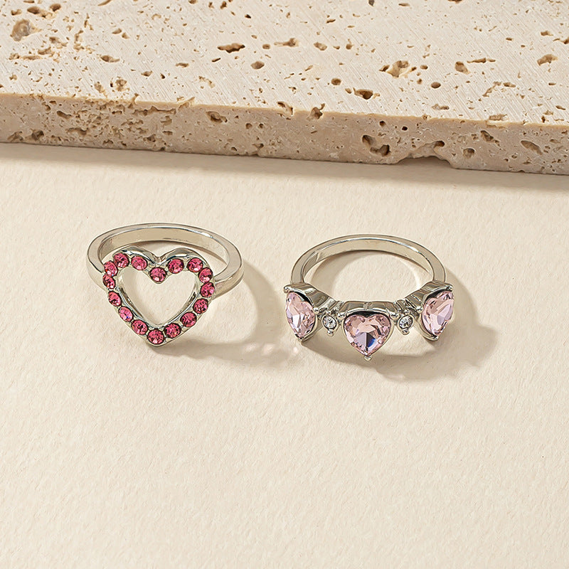Pink Love Ring Set: A Fusion of Elegance from Japan and South Korea