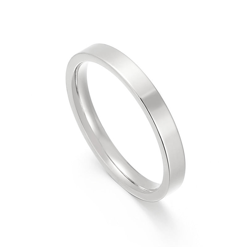 Stainless Steel Aperture Ring, Rock Hip-Hop Style 3mm Titanium Steel Men's Arc Ring