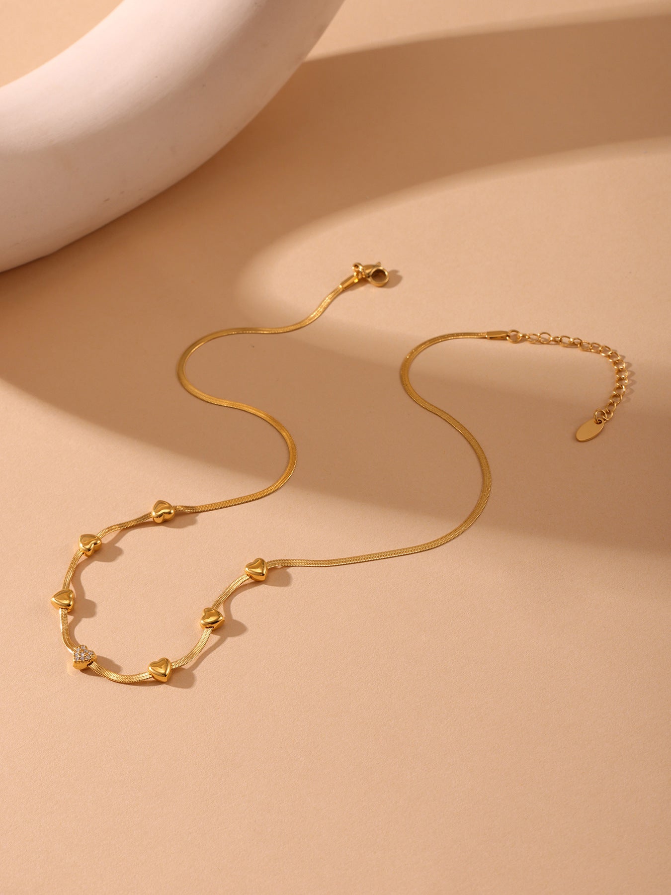 Planderful Zircon Clavicle Necklace For Her 18K Gold Layered