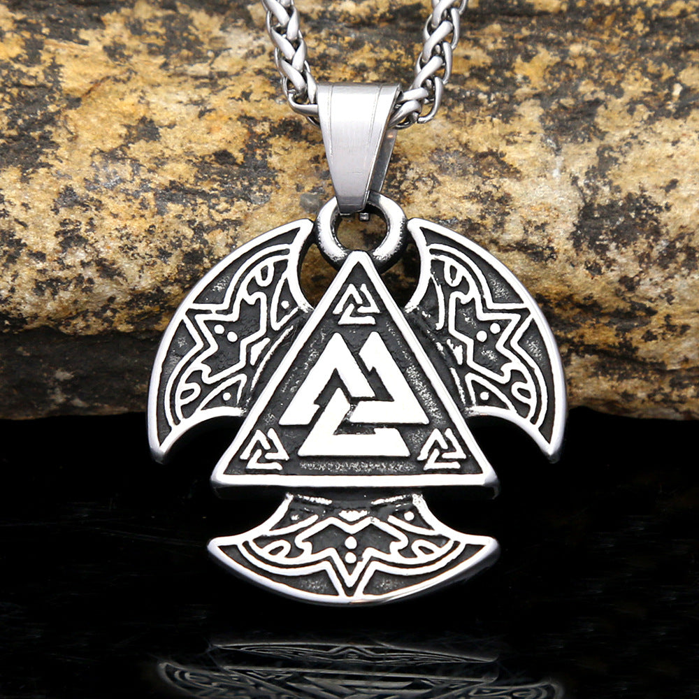 Vintage Viking Stainless Steel Men's Pendant Necklace