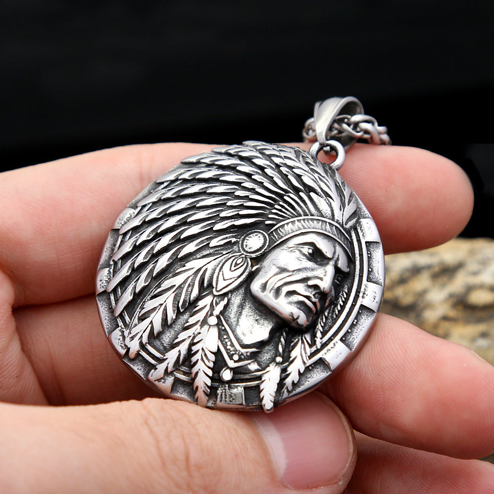 Punk Indian Stainless Steel Men's Pendant Necklace