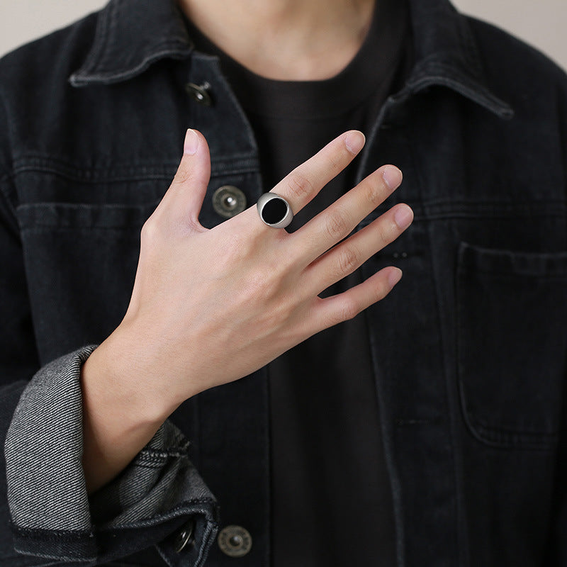 European And American Jewelry Stainless Steel Drip Ring Men