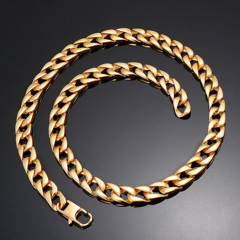 Stainless Steel Titanium Steel Grinding Necklace, Rock