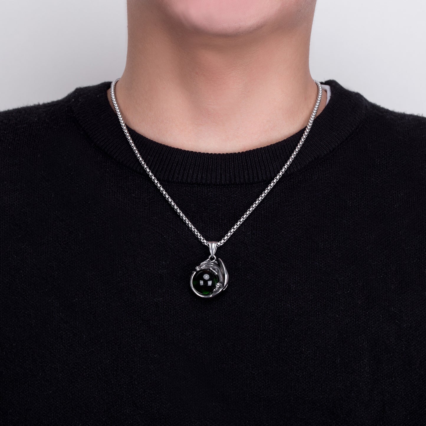 Steel Necklace – Luxury Dragon Pendant For Men