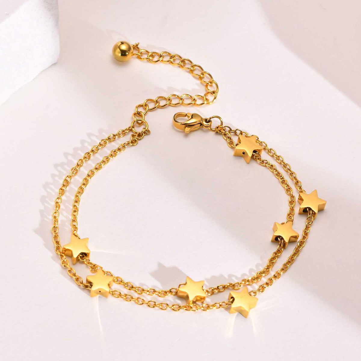Star Double Layer Gold Stainless Steel Bracelet