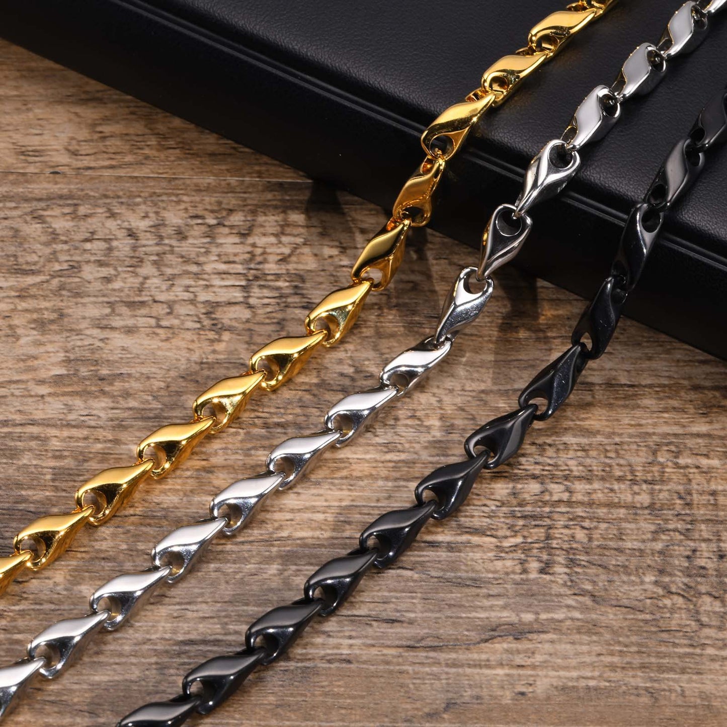 Stainless Steel Men's Handmade Chain Denim Bracelet Trend