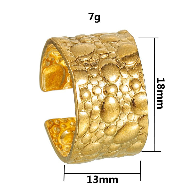 Stainless Steel Ring Everyday Genie By Planderful Collection Unisex Adjustable Bold Geometric Oil Drop Jewelry