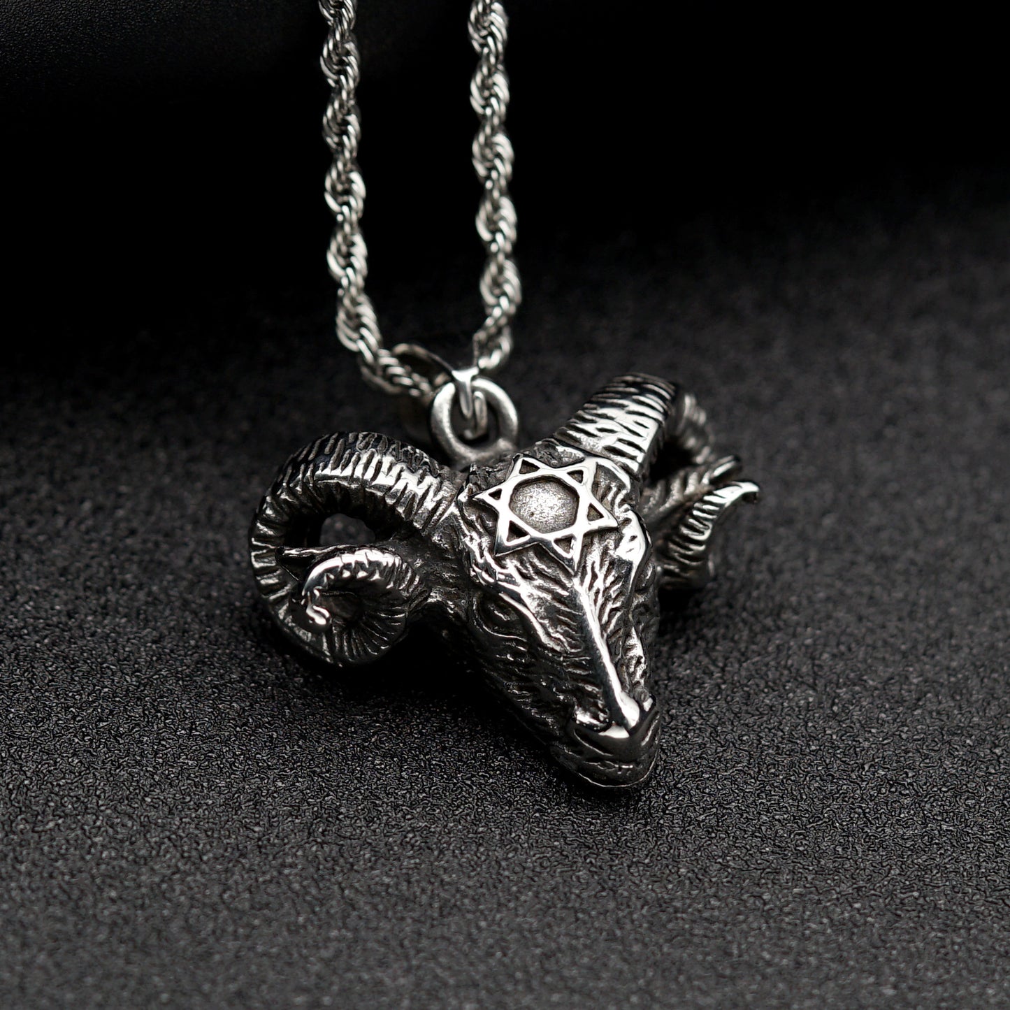 Steel Necklace - Vintage Goat Head Pendant