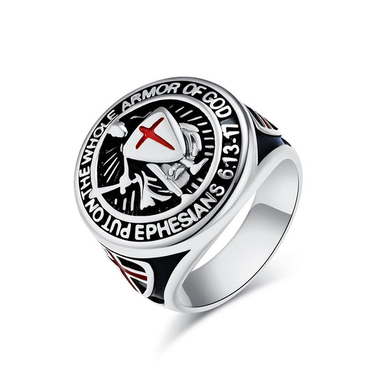 Timeless European American Templar Shield Titanium Steel Ring