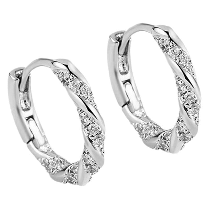925 Sterling Silver Niche Twist Ear Buckle Mobius Earrings